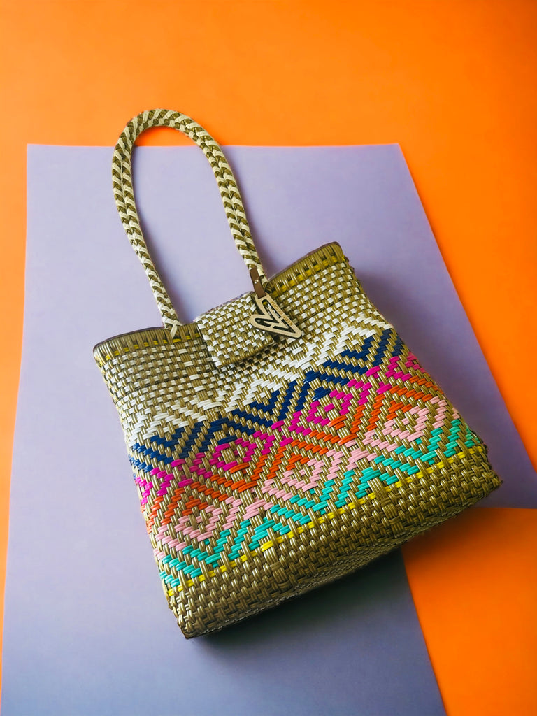 Maria Woven Leather Basket Bag